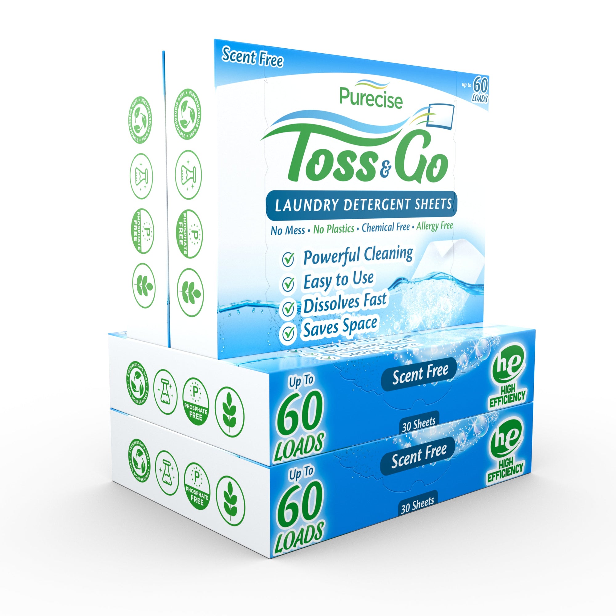 Toss & Go Laundry Detergent Sheets by Purecise