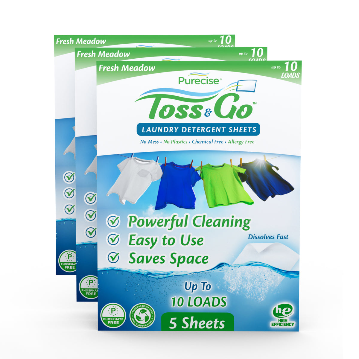Toss &amp; Go Laundry Detergent Sheets Travel Packs by Purecise