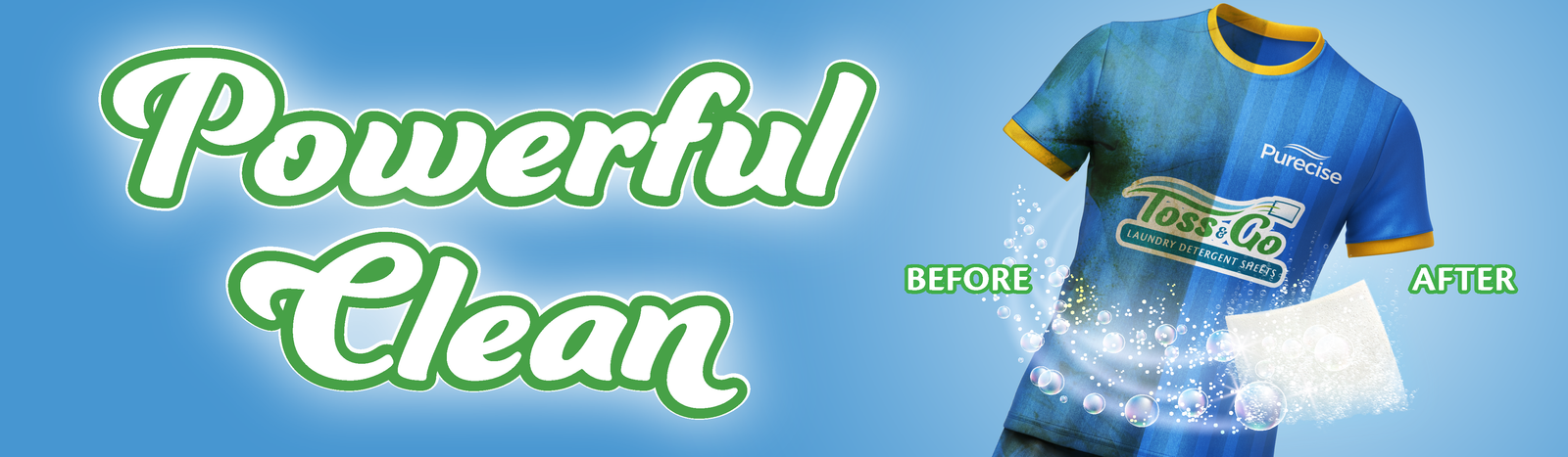 Toss & Go Laundry Detergent Sheets by Purecise Powerful Cleaning