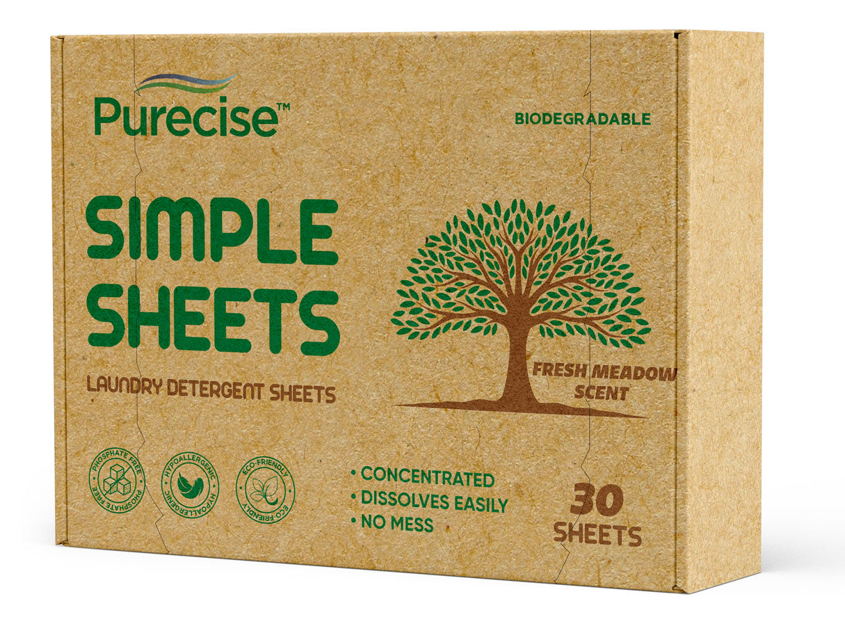Purecise Fresh Meadow Scented Laundry Detergent Sheets.