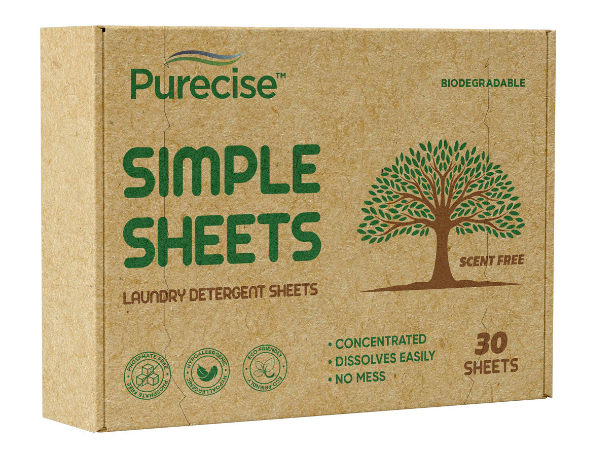 Purecise Unscented Laundry Detergent Sheets.